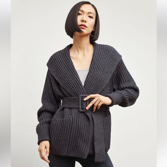 M.M. LaFleur Snyder 1.0 LushMerino Jacket in Charcoal NEW